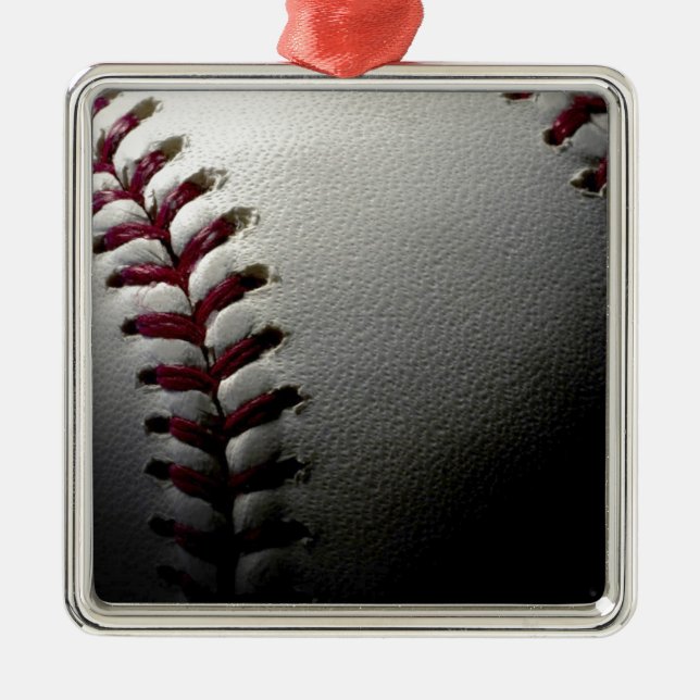 Close-up Baseball Metal Tree Decoration (Front)