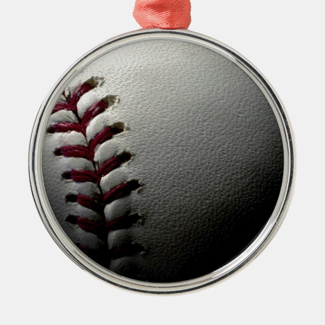 Close-up Baseball Metal Tree Decoration (Front)
