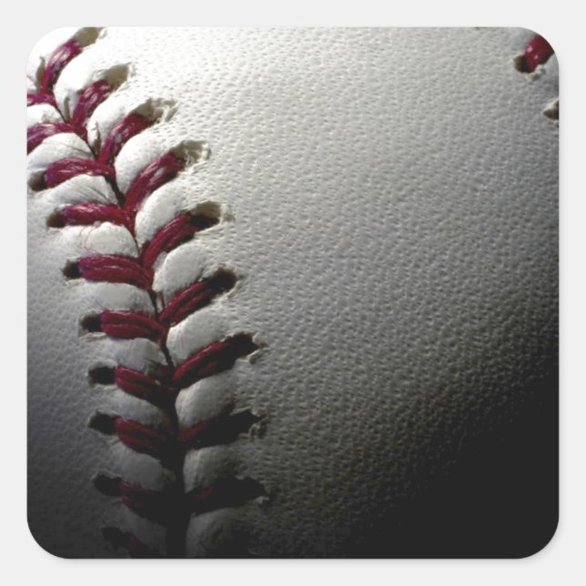 Close-up Baseball Square Sticker (Front)