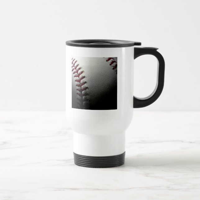 Close-up Baseball Travel Mug (Right)