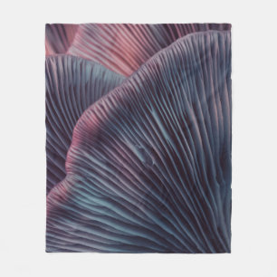 Close up beautiful bunch mushrooms color light in fleece blanket