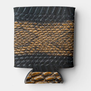 Close-up black snake skin texture can cooler
