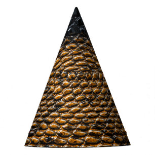Close-up black snake skin texture party hat