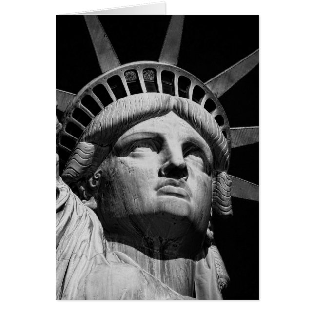 Close-up Black White Statue of Liberty New York (Front)