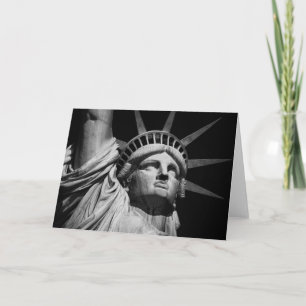 Close-up Black White Statue of Liberty New York Card