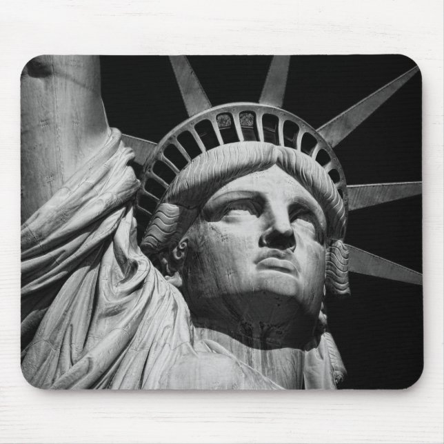 Close-up Black White Statue of Liberty New York Mouse Mat (Front)