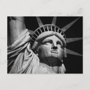Close-up Black White Statue of Liberty New York Postcard