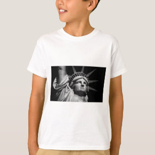 Close-up Black White Statue of Liberty New York T-Shirt