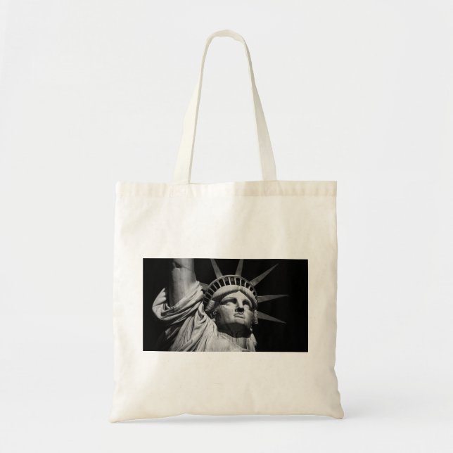 Close-up Black White Statue of Liberty New York Tote Bag (Front)