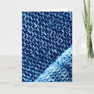 Close-up Blue Denim Fabric Texture Card