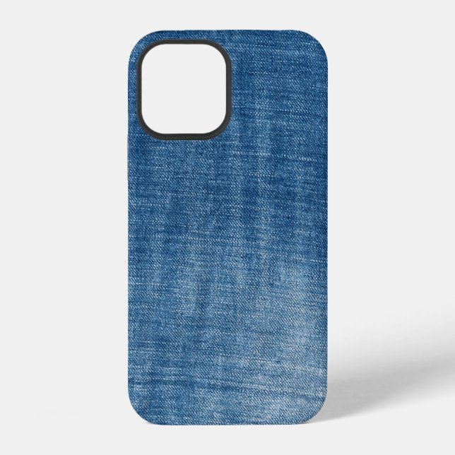 Close-up blue denim jeans texture iPhone case (Back)