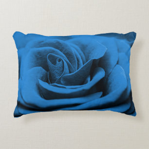Close-up blue red rose, macro beauty. decorative cushion