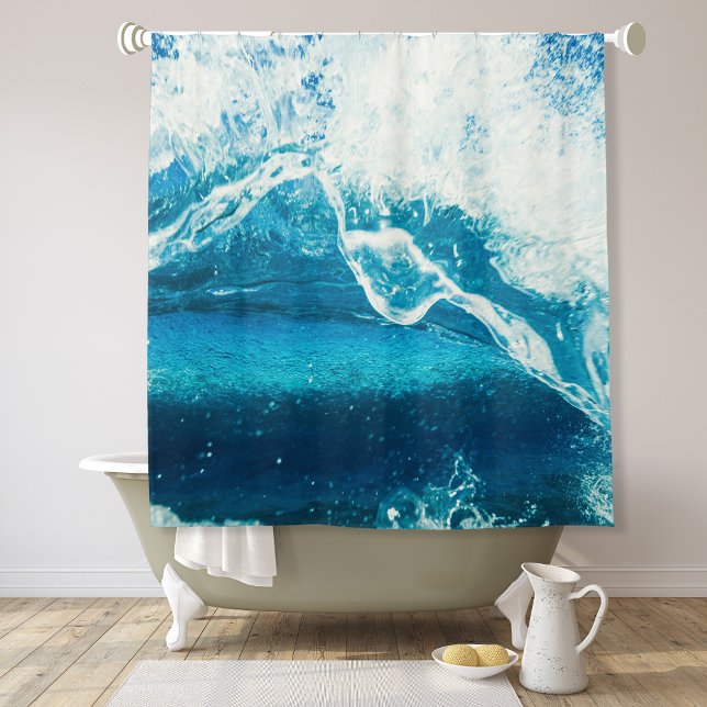 Close-up Blue Water Waves Shower Curtain (Creator Uploaded)