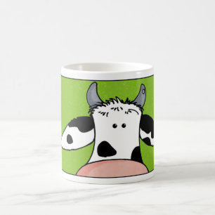 close up cow coffee mug