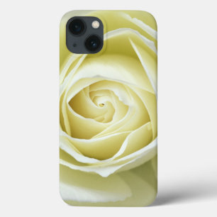 Close up details of white rose iPhone 13 case
