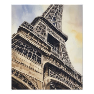 Close-up Eiffel Tower Paris Love City Travel Photo Print