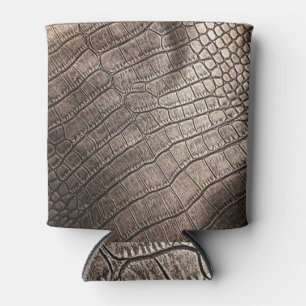 Close-Up Elegant Leather: Textured Pattern Can Cooler