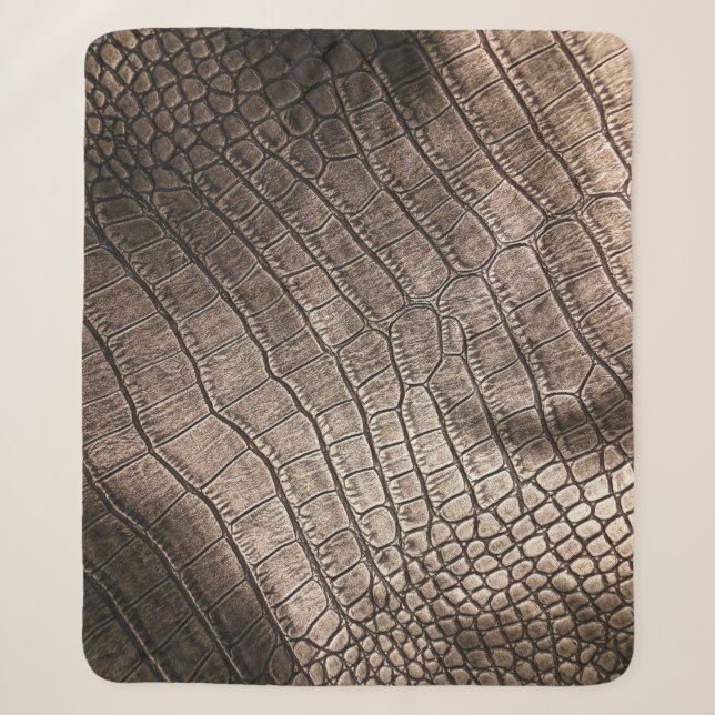 Close-Up Elegant Leather: Textured Pattern Sherpa Blanket (Front)