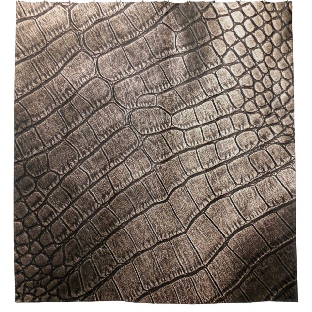 Close-Up Elegant Leather: Textured Pattern Shower Curtain (Front)