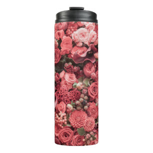 Close-up floral abstract background. thermal tumbler