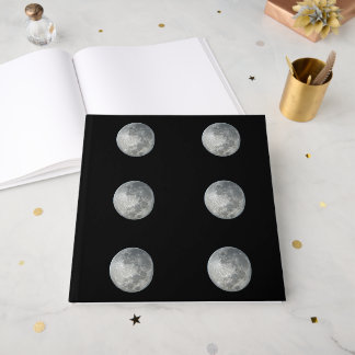 Close-Up Full Moon in the Night Sky. Photography Guest Book