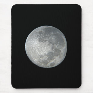 Close-Up Full Moon in the Night Sky.  Photography Mouse Mat