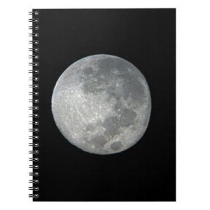 Close-Up Full Moon in the Night Sky. Photography Notebook