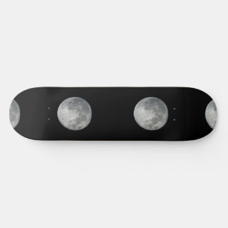 Close-Up Full Moon in the Night Sky. Photography Skateboard