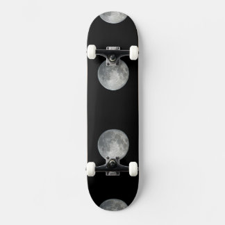 Close-Up Full Moon in the Night Sky. Photography Skateboard