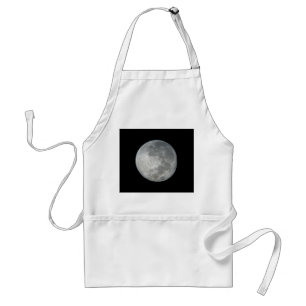 Close-Up Full Moon in the Night Sky.  Photography Standard Apron