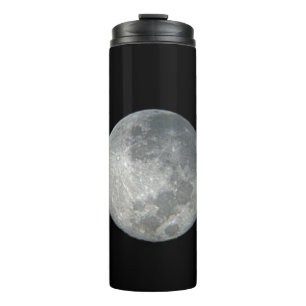 Close-Up Full Moon in the Night Sky. Photography Thermal Tumbler