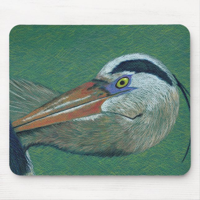Close Up Heron Mouse Mat (Front)