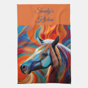 Close up Horse head Tea Towel