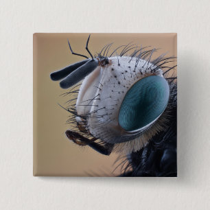 Close-up Insect Head 15 Cm Square Badge