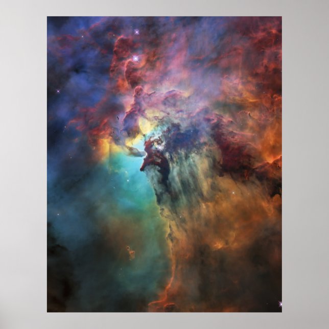 Close Up Lagoon Nebula, Messier 8, NGC 6523 Poster (Front)