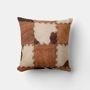 Close up leather patchwork textured background. cushion