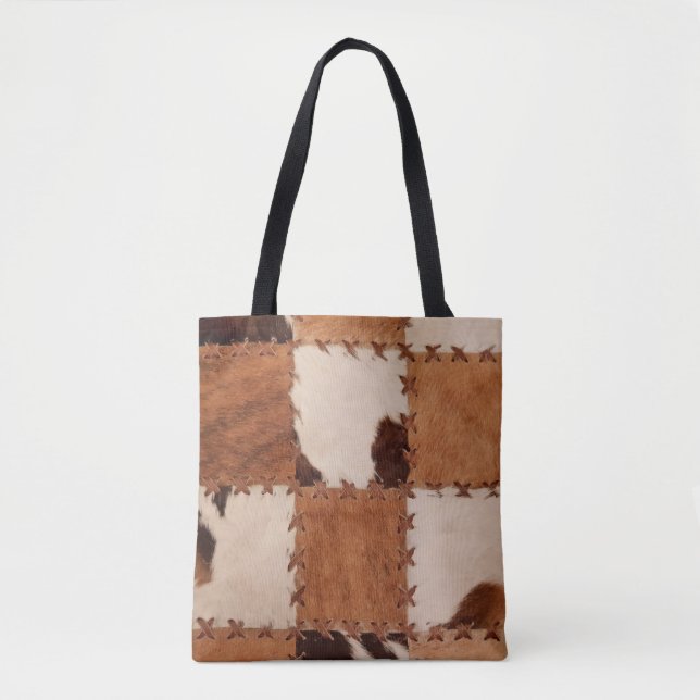 Close up leather patchwork textured background. tote bag (Front)