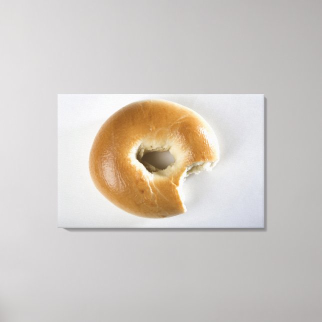 Close-up of a bagel canvas print (Front)