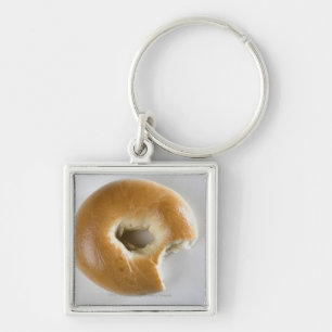 Close-up of a bagel key ring