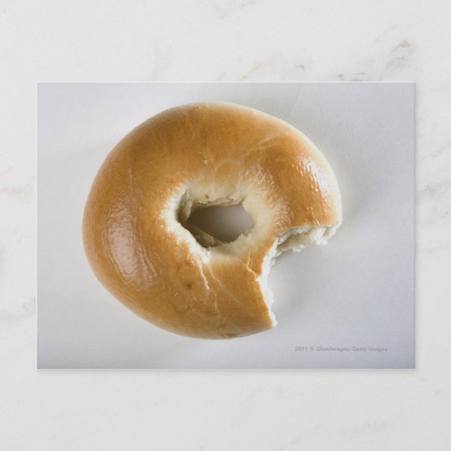 Close-up of a bagel postcard (Front)