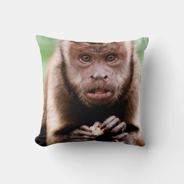 Close-up of a black-capped capuchin monkey cushion (Front)