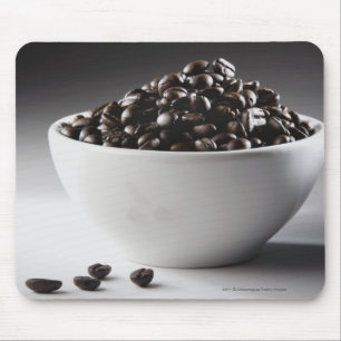 Close-up of a bowl full of coffee beans mouse mat