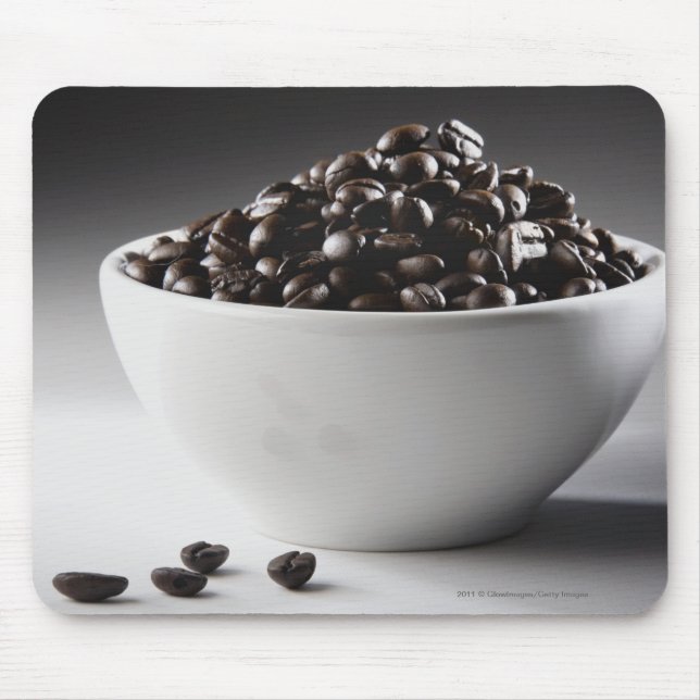 Close-up of a bowl full of coffee beans mouse mat (Front)
