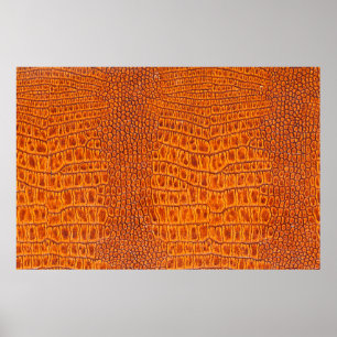 Close up of a brown reptile vintage leather textur poster