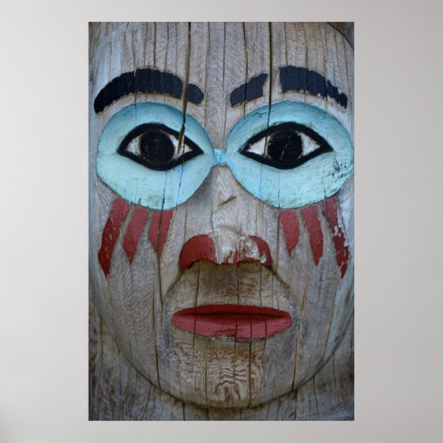 Close Up Of A Carved Totem Poster (Front)