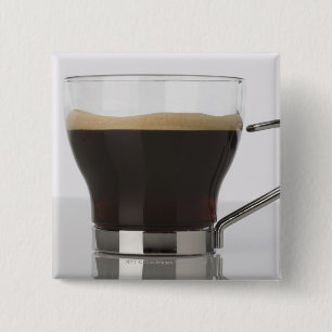 Close-up of a coffee cup 15 cm square badge