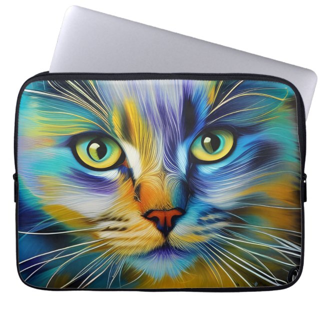 Close up of a Colourful Siamese Kitten Laptop Sleeve (Front)