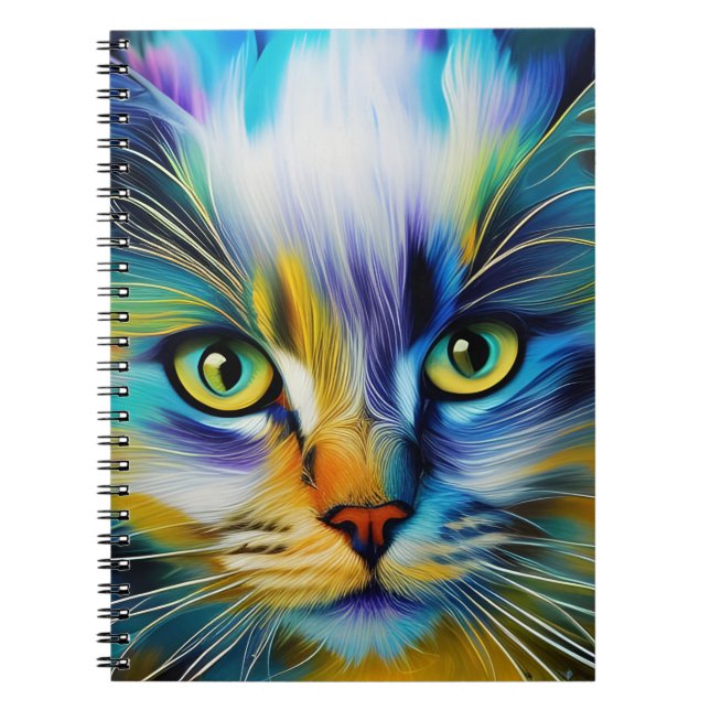 Close up of a Colourful Siamese Kitten Notebook (Front)
