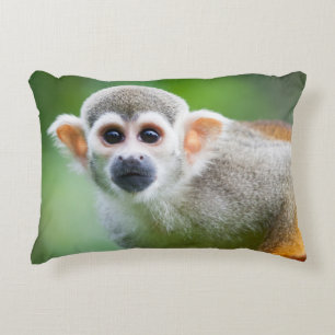 Close-up of a Common Squirrel Monkey Decorative Cushion