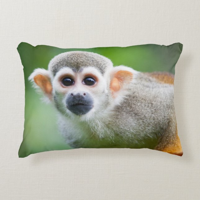 Close-up of a Common Squirrel Monkey Decorative Cushion (Front)